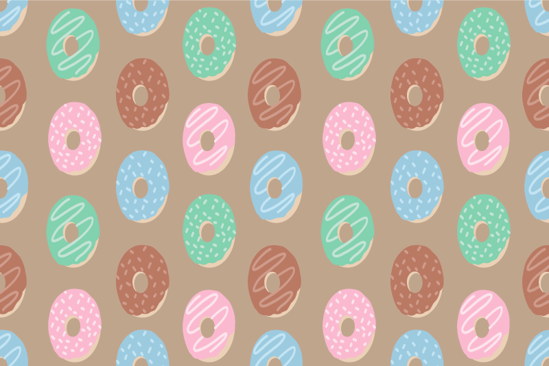 Originalūs stalo padėklai su ryškiu donutų motyvu - „Tenstickers“