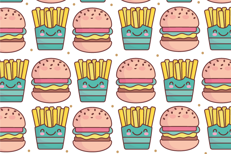 Vaikiški stalo padėkliukai su laimingu burgeriu - „Tenstickers“