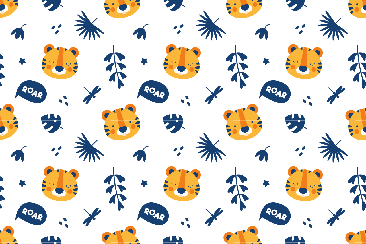 Vaikiški stalo padėkliukai tigro veido raštu - „Tenstickers“