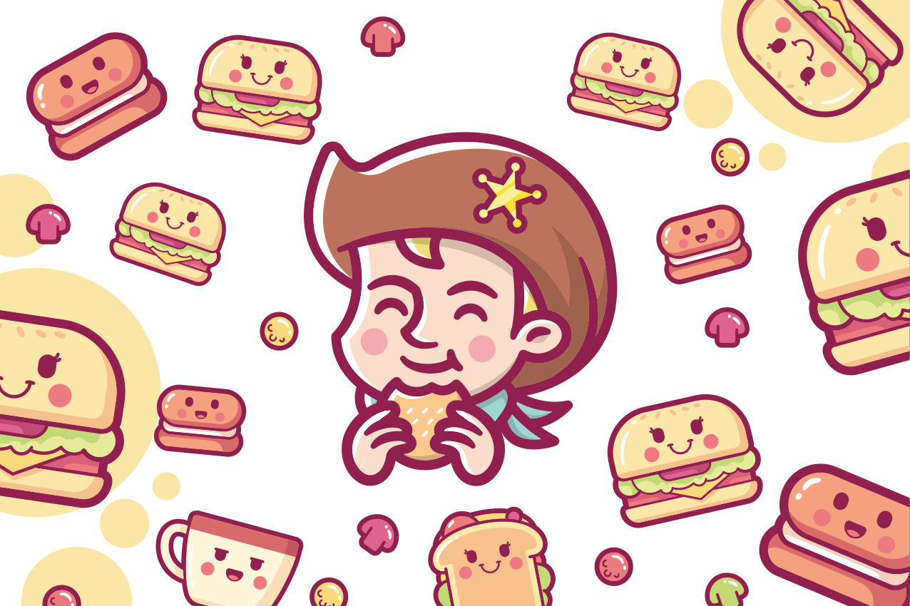 Vaikiški stalo padekliukai linksmiems vaikams su burgeriais - „Tenstickers“