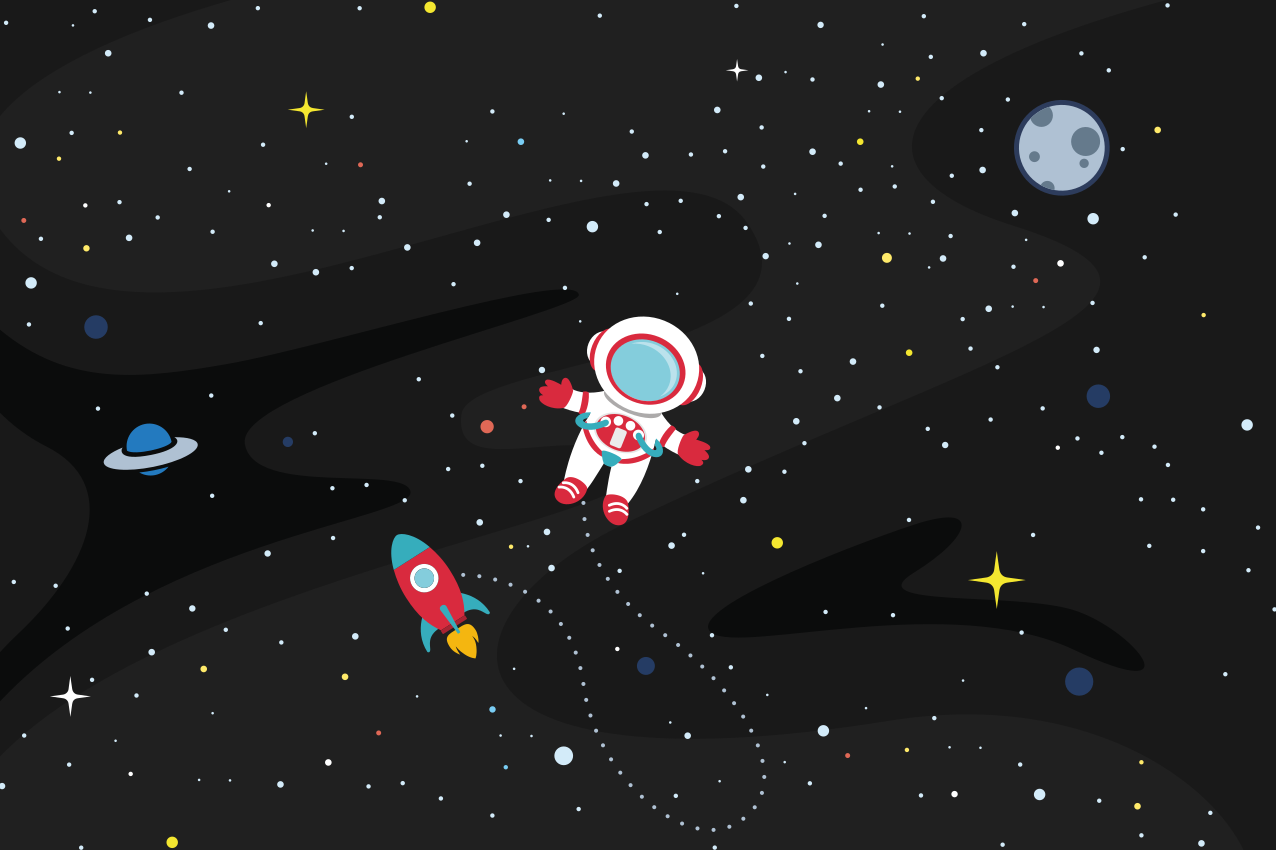 Vaikiški stalo padėkliukai astronautas ir raketos - „Tenstickers“