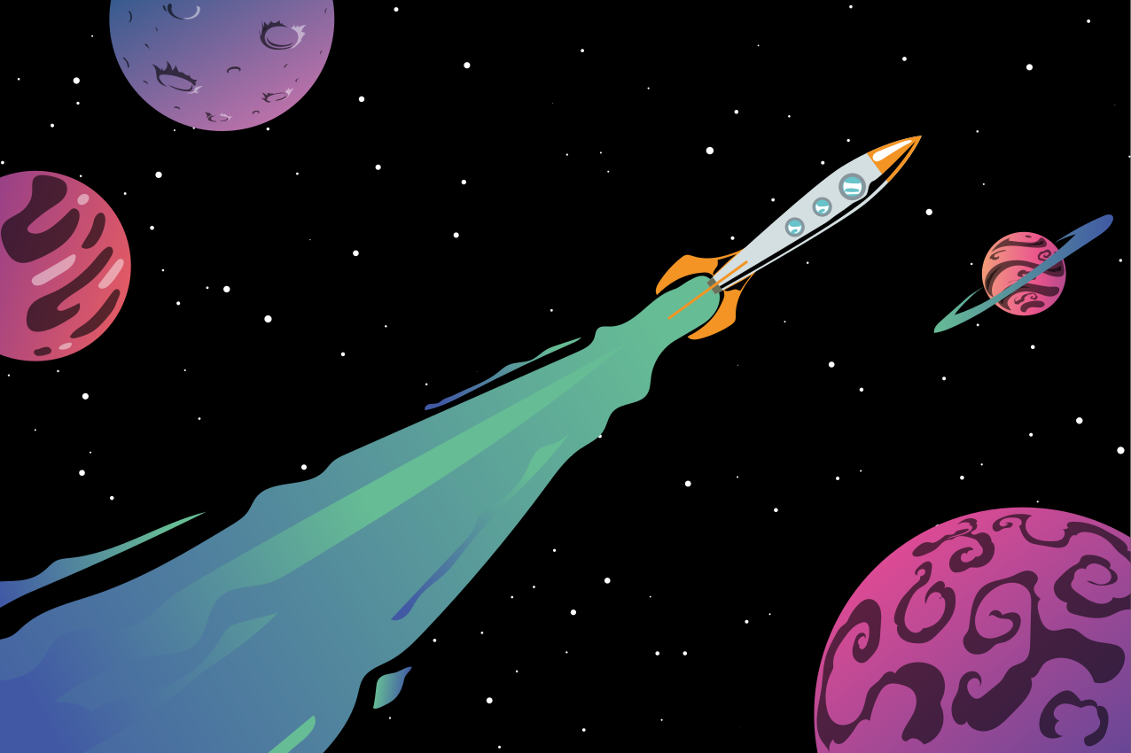 Vaikiški stalo padėklai raketos starto nuotykiams - „Tenstickers“