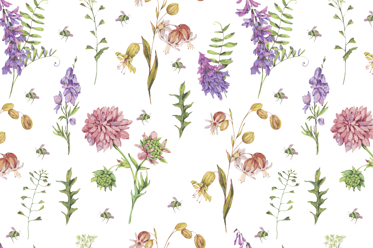 Originalūs stalo padėkliukai gėlių botaniniu raštu - „Tenstickers“