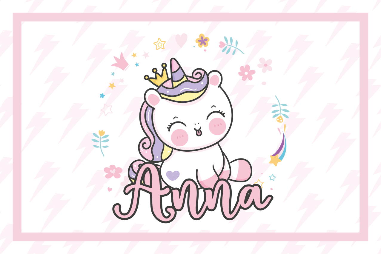 Vaikiški stalo padėkliukai su mielu vienaragiu piešiniu - „Tenstickers“