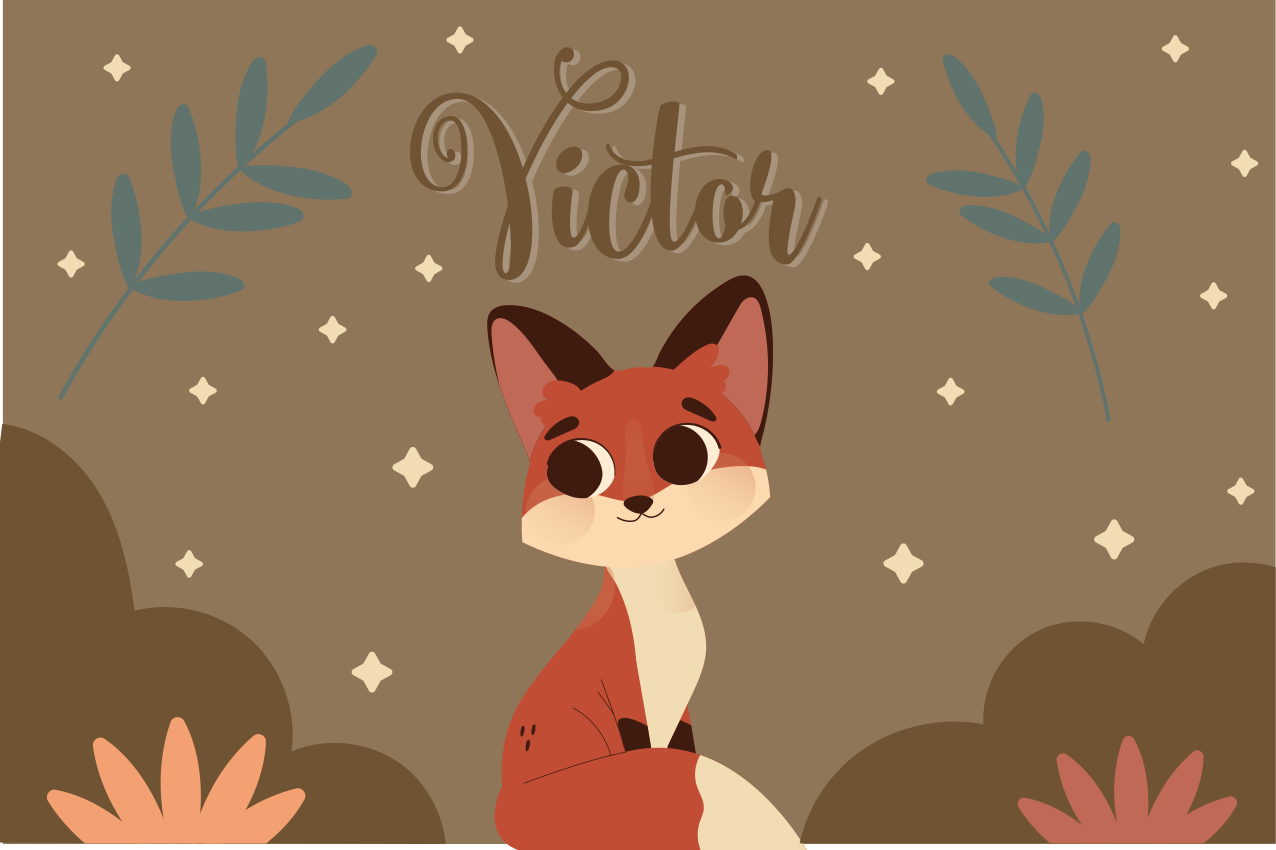 Vaikiški stalo padėkliukai su mielu lapės personažu - „Tenstickers“