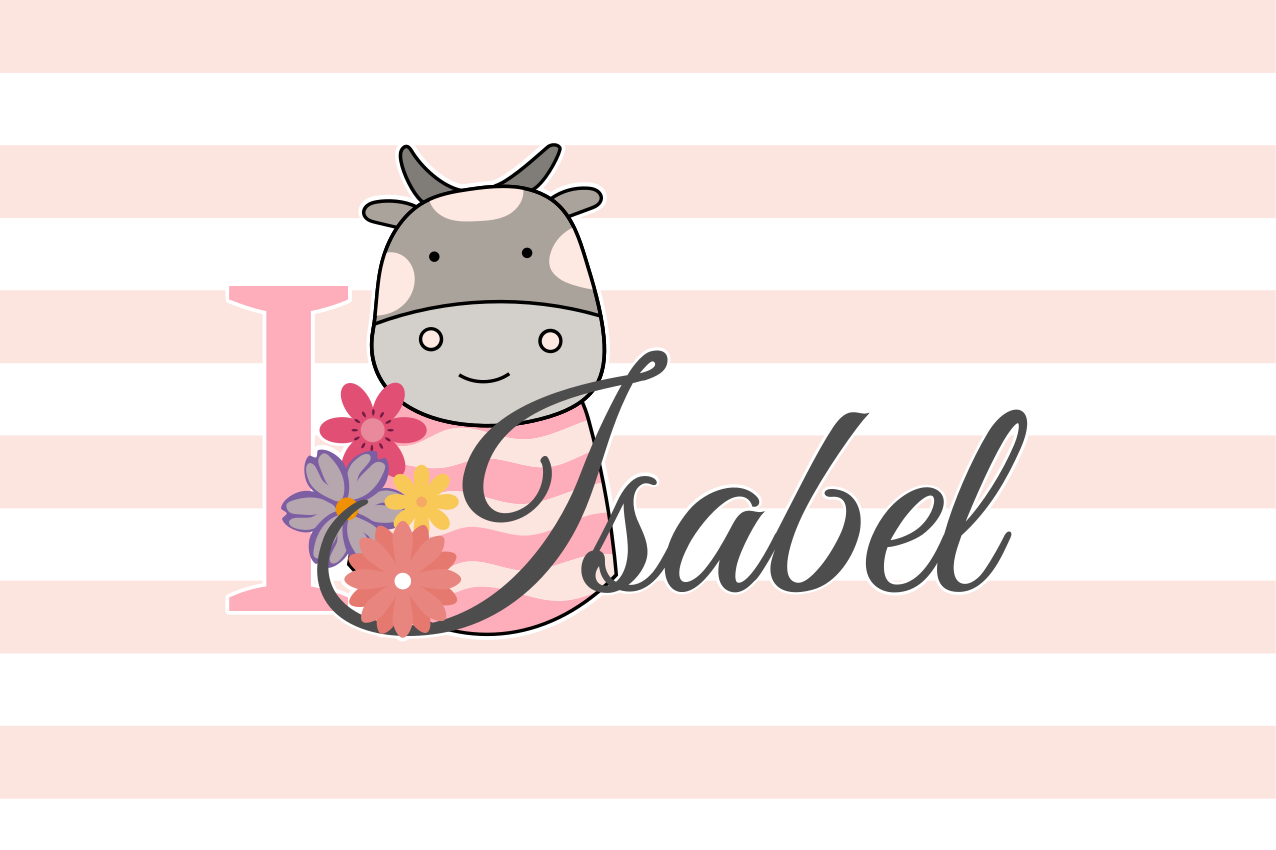 Stalo padėklai su vardu karvės tema - „Tenstickers“