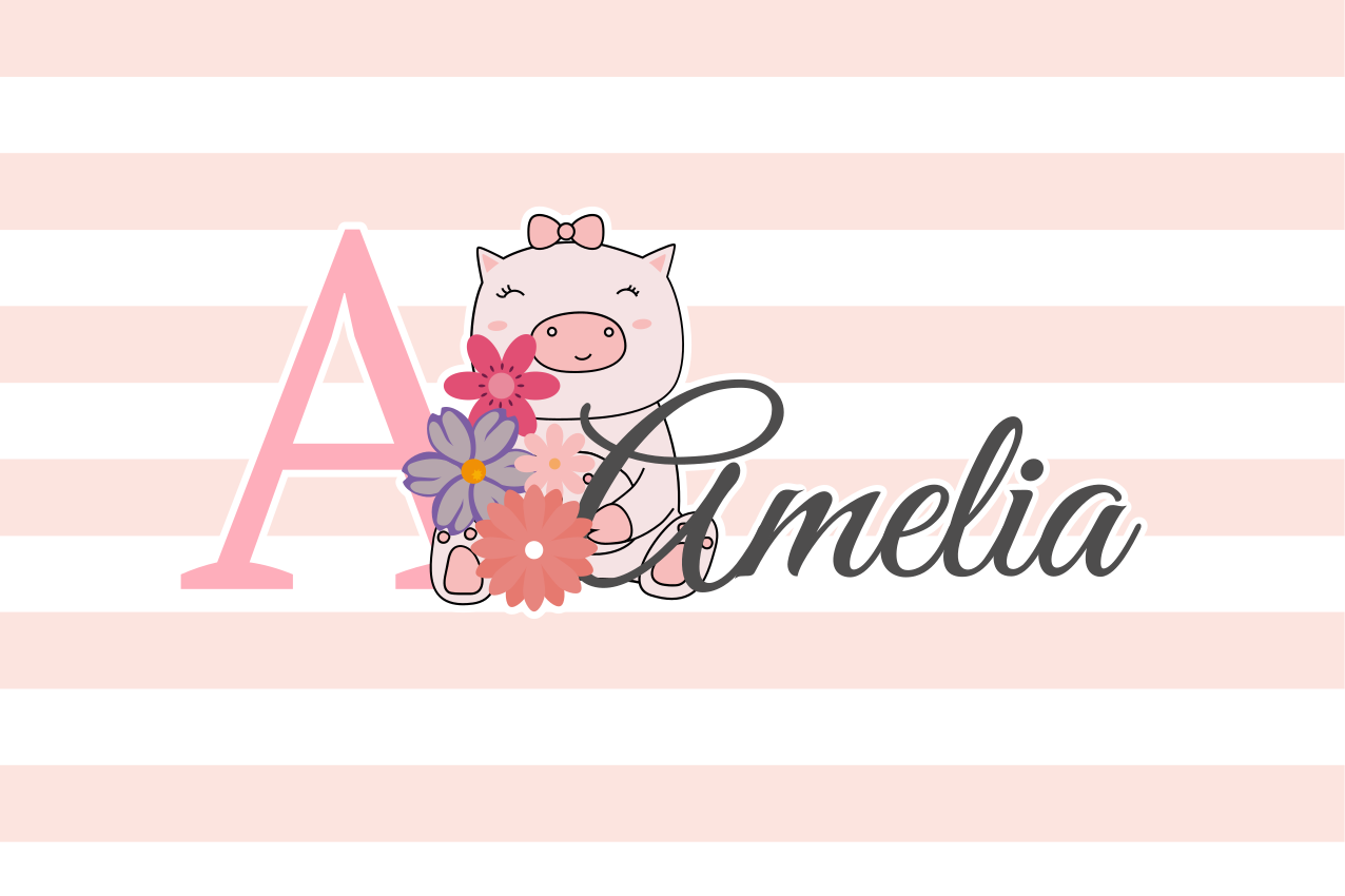 Vaikiški stalo padėkliukai su mielu paršiuku - „Tenstickers“