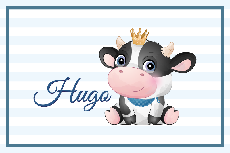 Vaikiški stalo padėkliukai su karvės piešiniu - „Tenstickers“