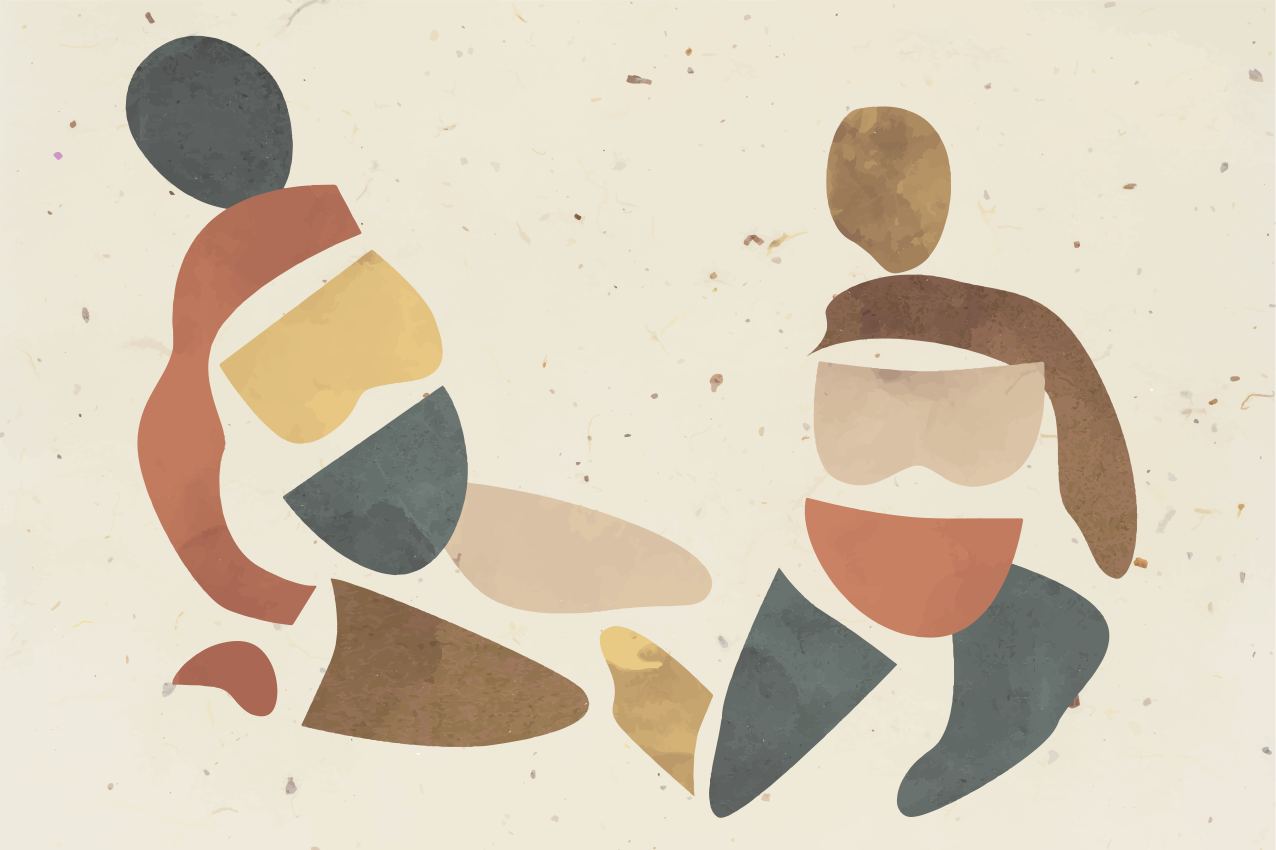 Abstrakčios žmogaus figūros modernus stalo padekliukai - „Tenstickers“