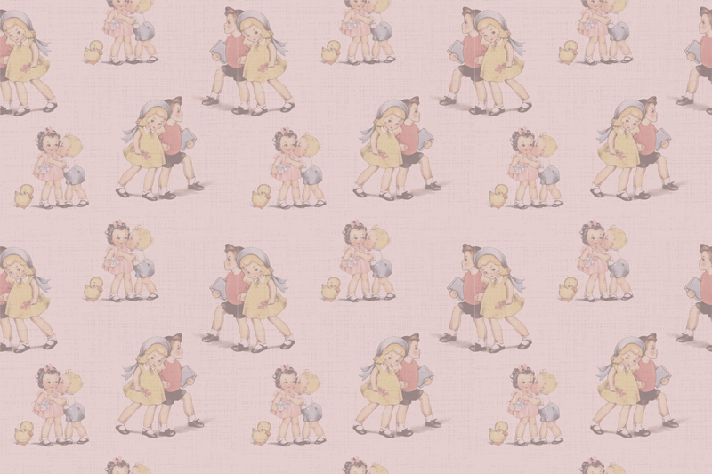 Vaikiški stalo padėkliukai su retro vaikų iliustracijomis - „Tenstickers“