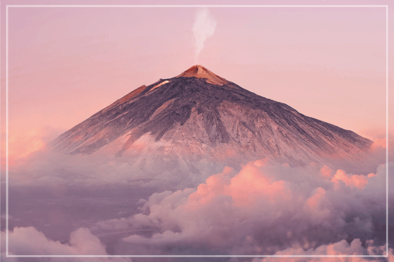 Modernūs stalo padėkliukai ugnikalnių kalnų peizažas - „Tenstickers“