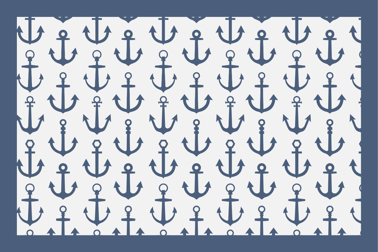 Originalūs stalo padėkliukai su inkarų raštu - „Tenstickers“