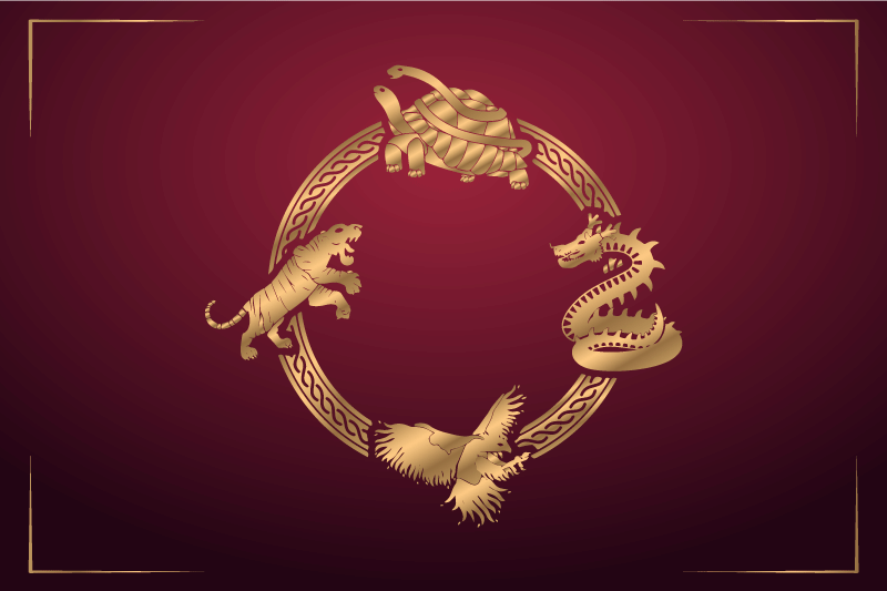 Originalūs stalo padėkliukai su auksiniais gyvūnų emblemas - „Tenstickers“