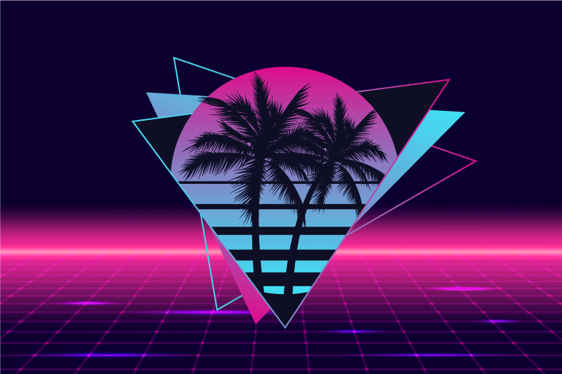 Modernūs stalo padėkliukai retro palm geometrija - „Tenstickers“