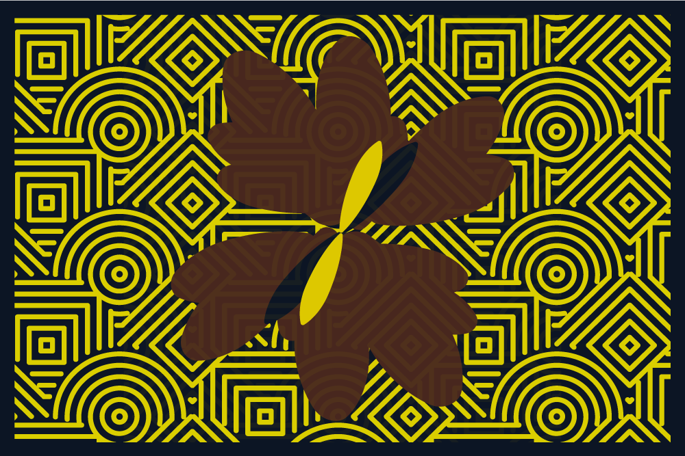 Tekstūruoti stalo padėkliukai abstraktus geometrinis gėlys - „Tenstickers“