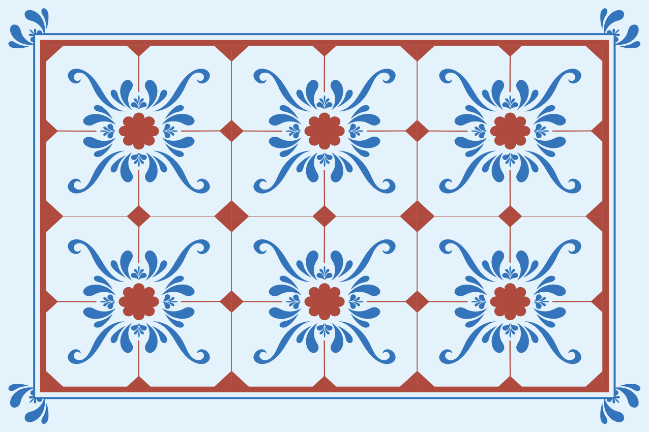 Tekstūruoti stalo padėkliukai su retro gėlių raštu - „Tenstickers“