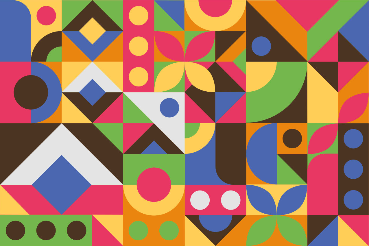 Modernūs stalo padėkliukai gyvybinga geometrinė kompozicija - „Tenstickers“