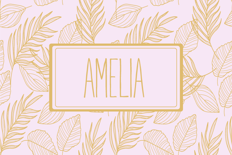 Stalo padėkliukai su vardu personalizuota lapų raštu - „Tenstickers“