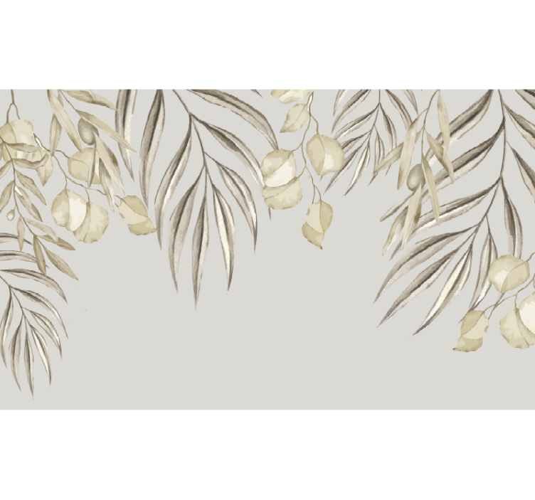 Minkšta smėlio spalvos delnas vonios kambario sienų freska - „Tenstickers“