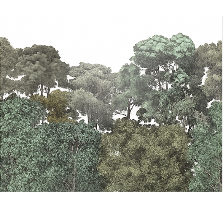 Elegantiškas atogrąžų medžių motyvas paauglių miegamasis sienų fr - „Tenstickers“