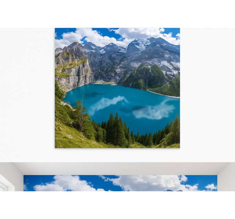 Auksinių saulėlydžių kalnai kalnų sienos freska - „Tenstickers“