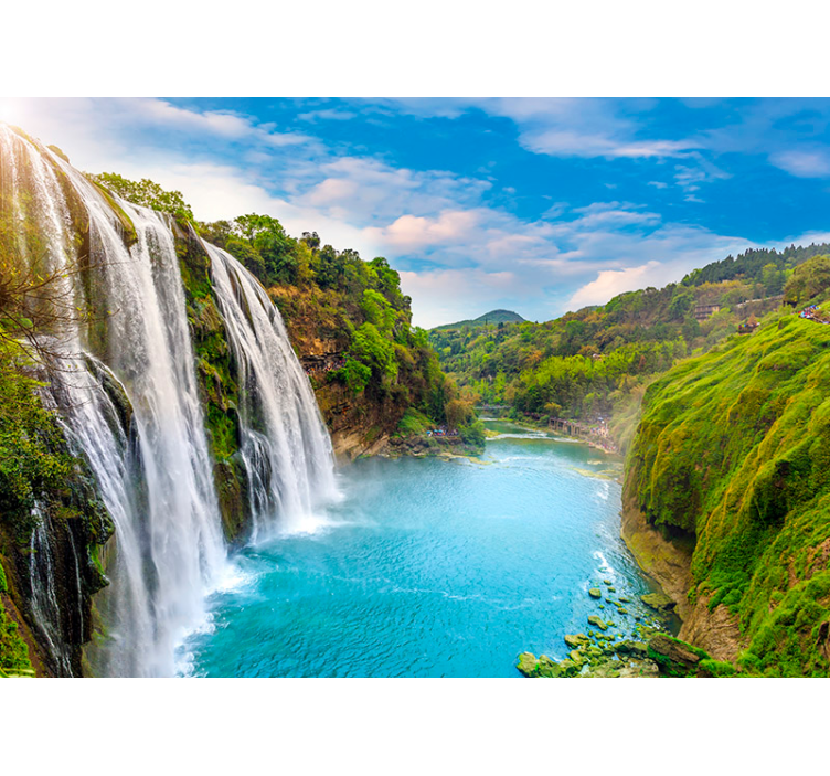 Didingas krioklys krioklio sienos freska - „Tenstickers“