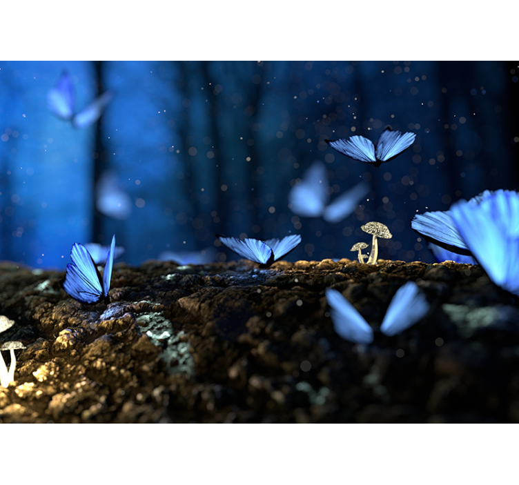 Mėlynos drugelio sienos freska - „Tenstickers“