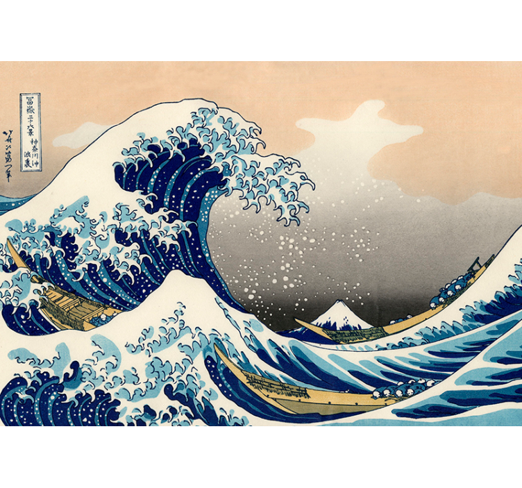 Hokusai wave klasikinio meno sienos freska - „Tenstickers“
