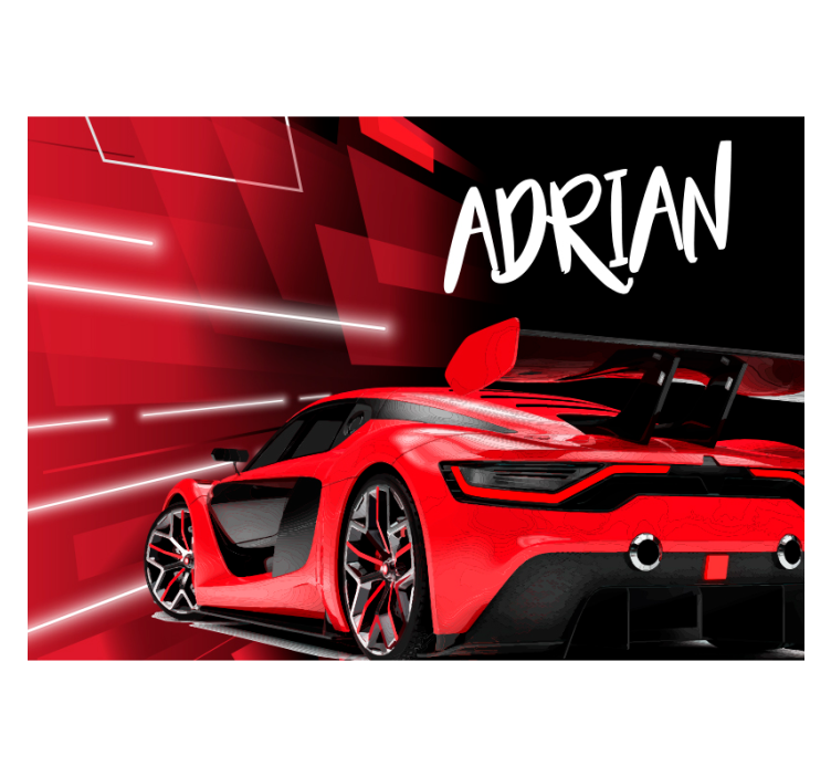 Raudona sportiška automobilio sieninė tapyba - „Tenstickers“