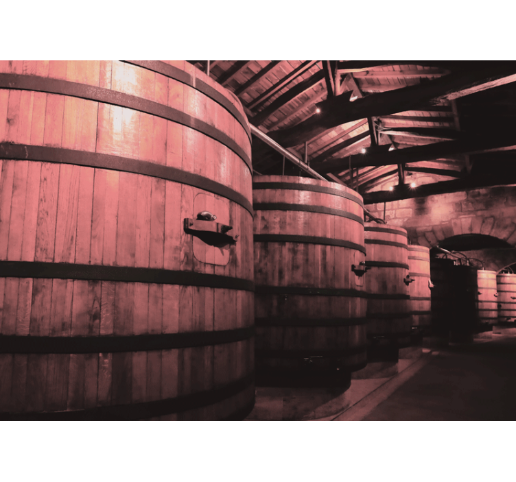 Didelis senas vyno statinių senovinis sieninis paveikslas - „Tenstickers“