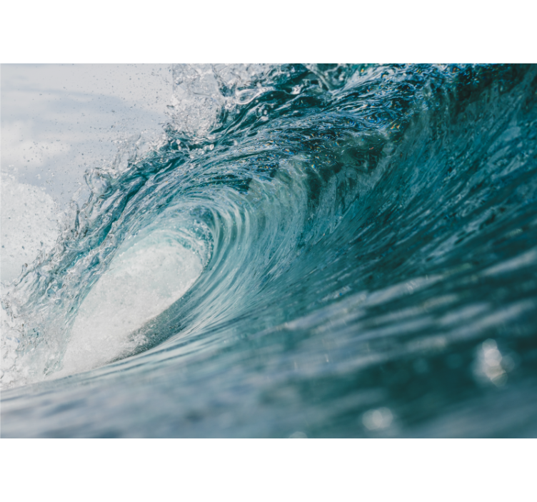 Dinamiška vandenyno banga jūros gyvenimas sieninis freska - „Tenstickers“