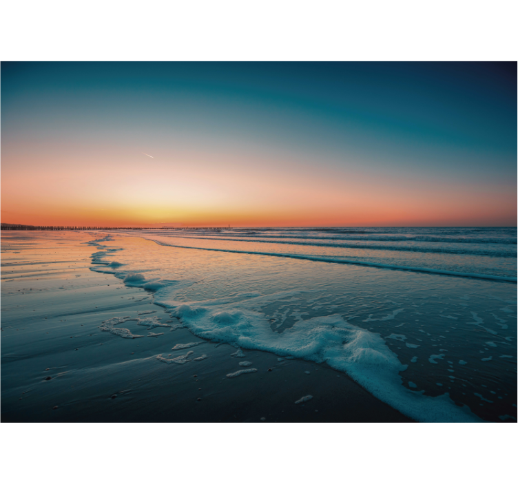 Saulėlydžio vandenyno bangos gamtos sienų tapyba - „Tenstickers“