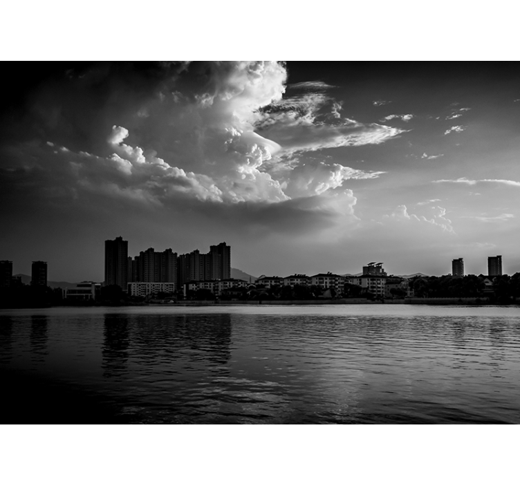 Varšuvos juodos panoramos sieninis paveikslas - „Tenstickers“