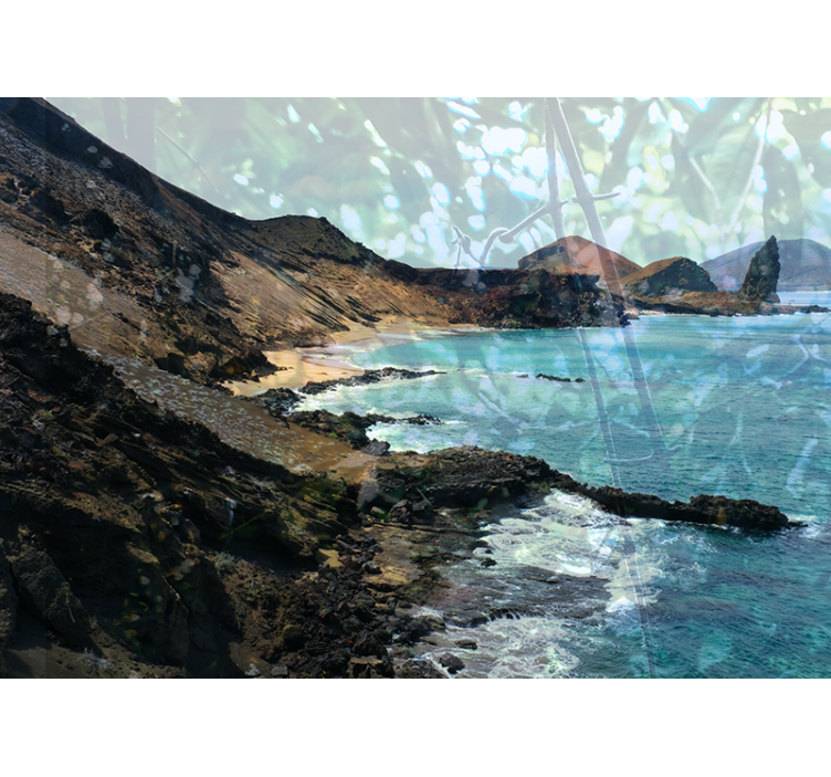 Pakrantės akmenų formacija peizažo sienos freska - „Tenstickers“