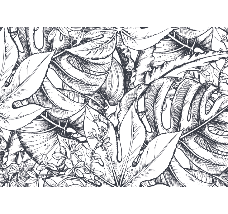Džiunglių juoda ir balta gamtos sieninė tapyba - „Tenstickers“