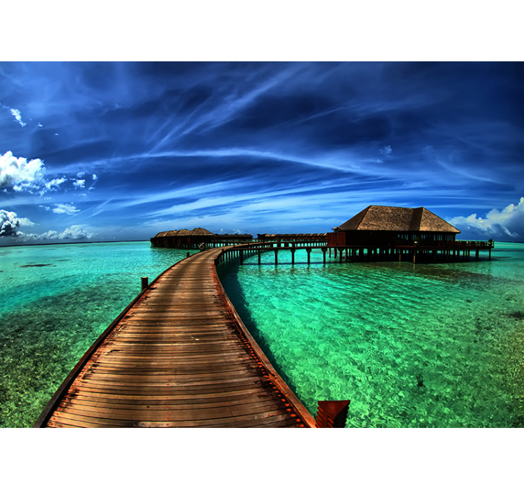 Atogrąžų vandenyno scena gamtos sienų tapyba - „Tenstickers“