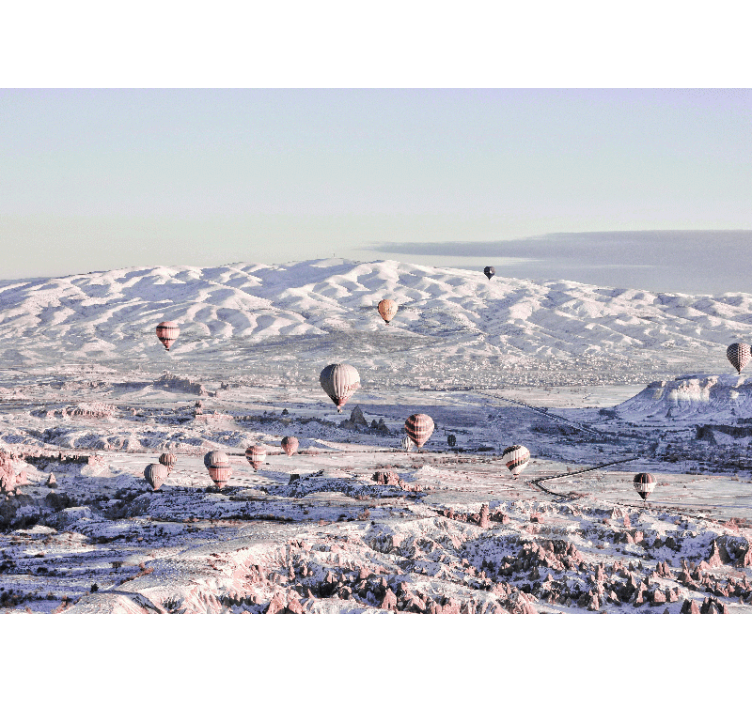 Karšto oro balionų peizažas peizažo sienos freska - „Tenstickers“