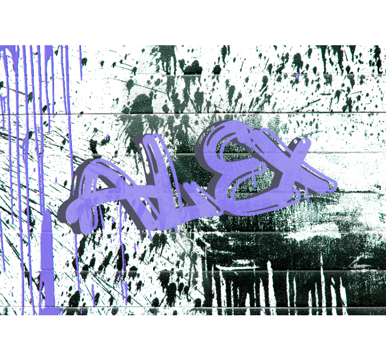 Violetinės grafiti sienos miesto meno sienų paveikslas - „Tenstickers“