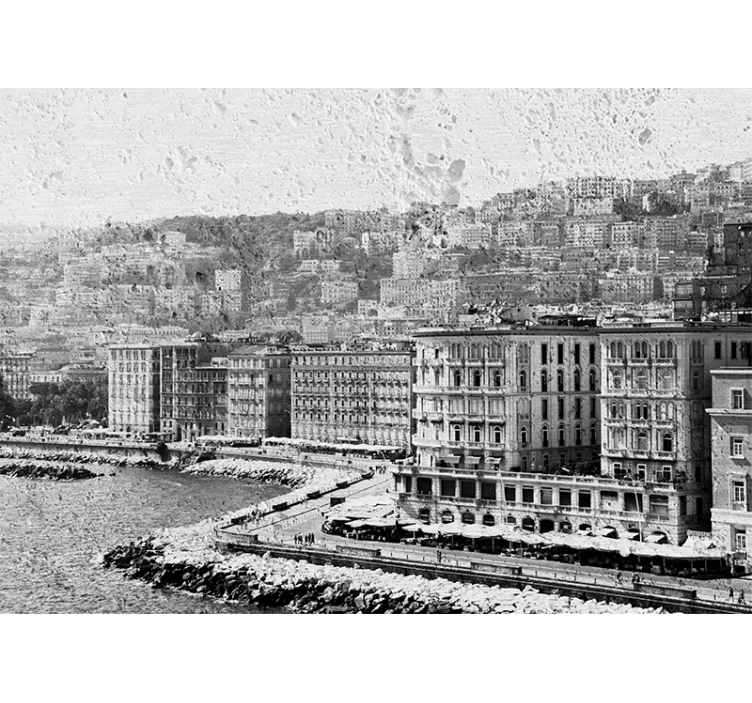 Neapolio pakrantės vaizdas miesto sienų freska - „Tenstickers“