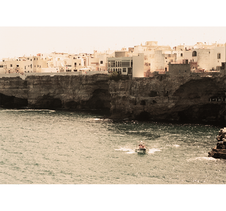 Pajūrio pakrantės kaimas miesto sienų freska - „Tenstickers“