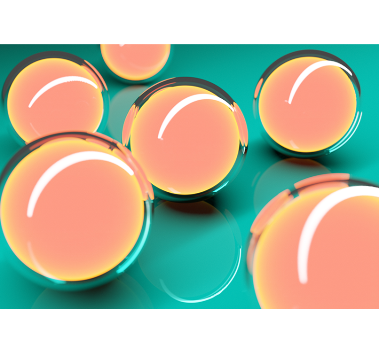 Plaukiojančios skaidrios sferos abstraktus sienų freska - „Tenstickers“