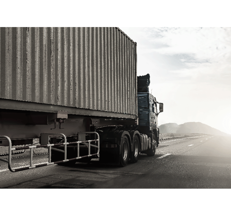 Sunkvežimis greitkelyje transporto priemonių sienų freska - „Tenstickers“