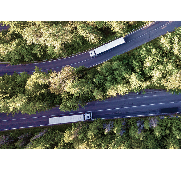 Sunkvežimiai greitkelyje transporto priemonių sienų freska - „Tenstickers“