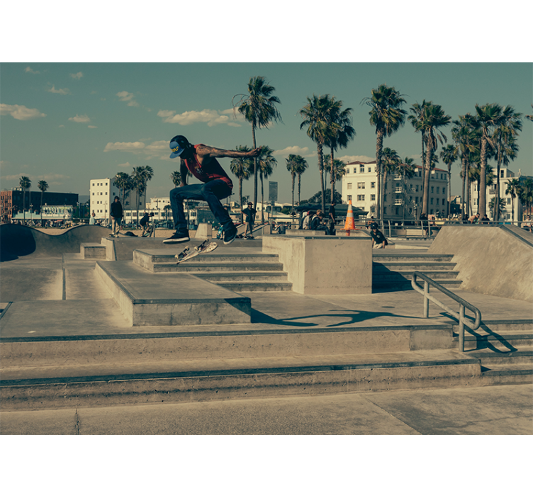 Mmiesto meno sienų freska riedlentininkas veiksme - „Tenstickers“