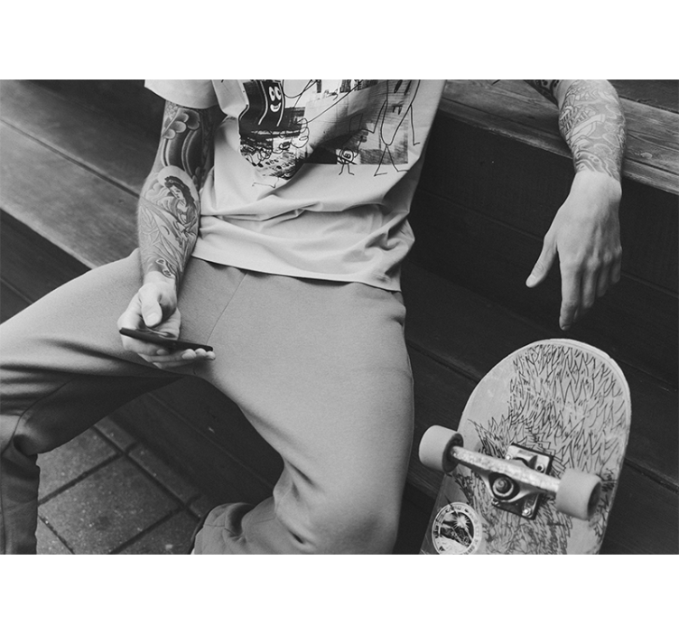 Miesto sienų freska riedlentininkų urbanistinis stilius - „Tenstickers“