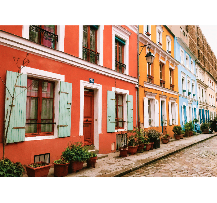 Spalvingi paryžiaus fasadai miesto sienų freska - „Tenstickers“