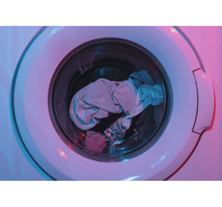 Skalbimo mašina sukasi derliaus sienų freska - „Tenstickers“