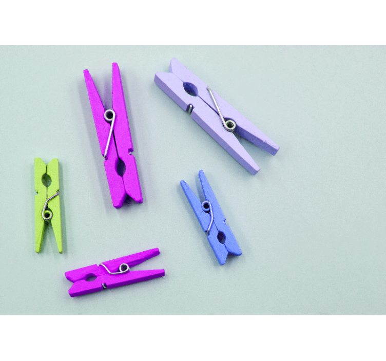 Tekstūruotos sienų freska spalvingų segtukų kompozicija - „Tenstickers“