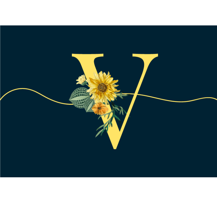 Saulėgrąžų pradinė elegancija gėlių sienos freska - „Tenstickers“