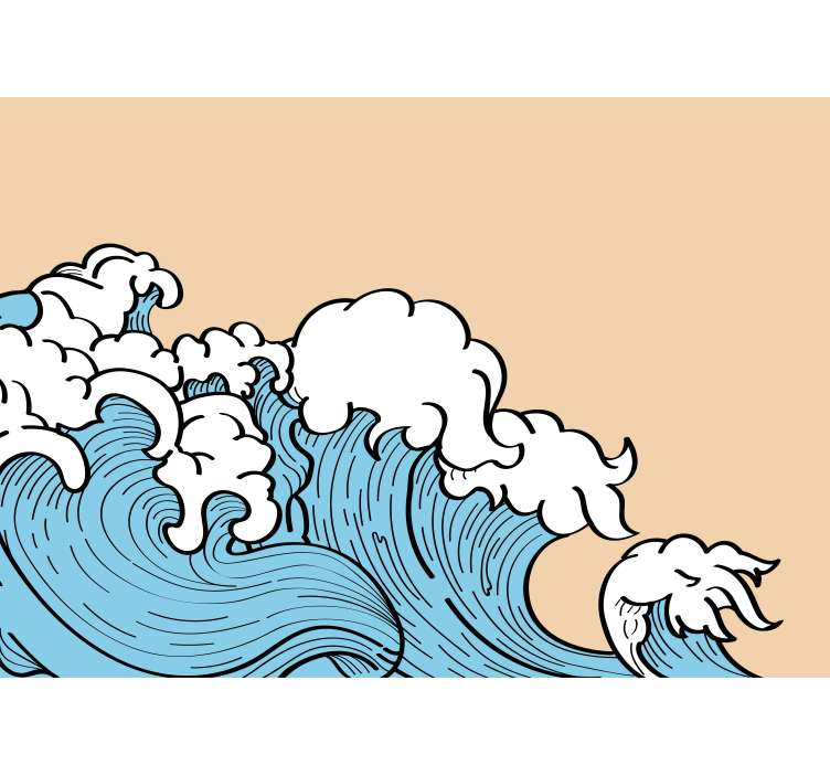 Gamtos sienų tapyba vandenyno bangų dizainas - „Tenstickers“